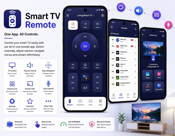 Smart TV Remote mobile app interface